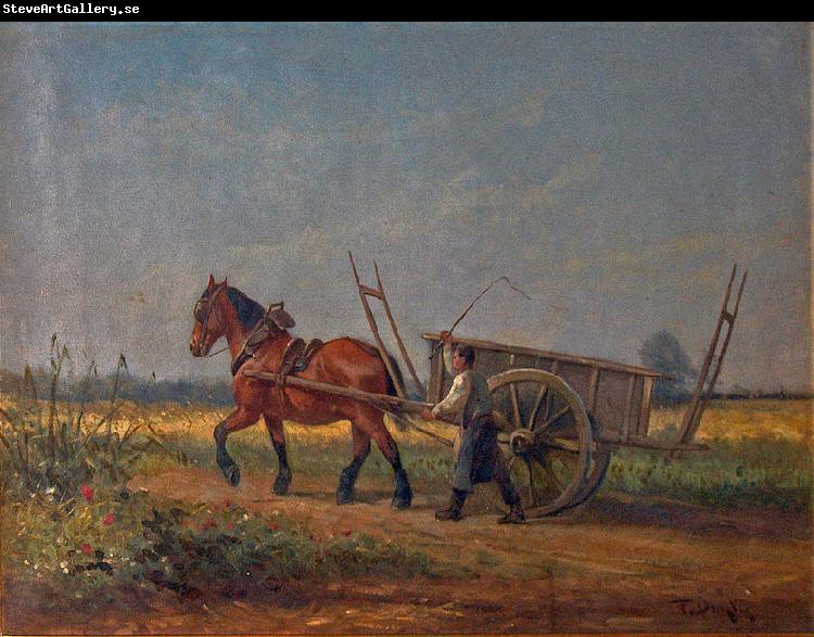 unknow artist Farmer with horse and cart